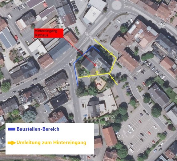 Umleitung während der Bauphase. Skizze: Gemeinde Losheim am See